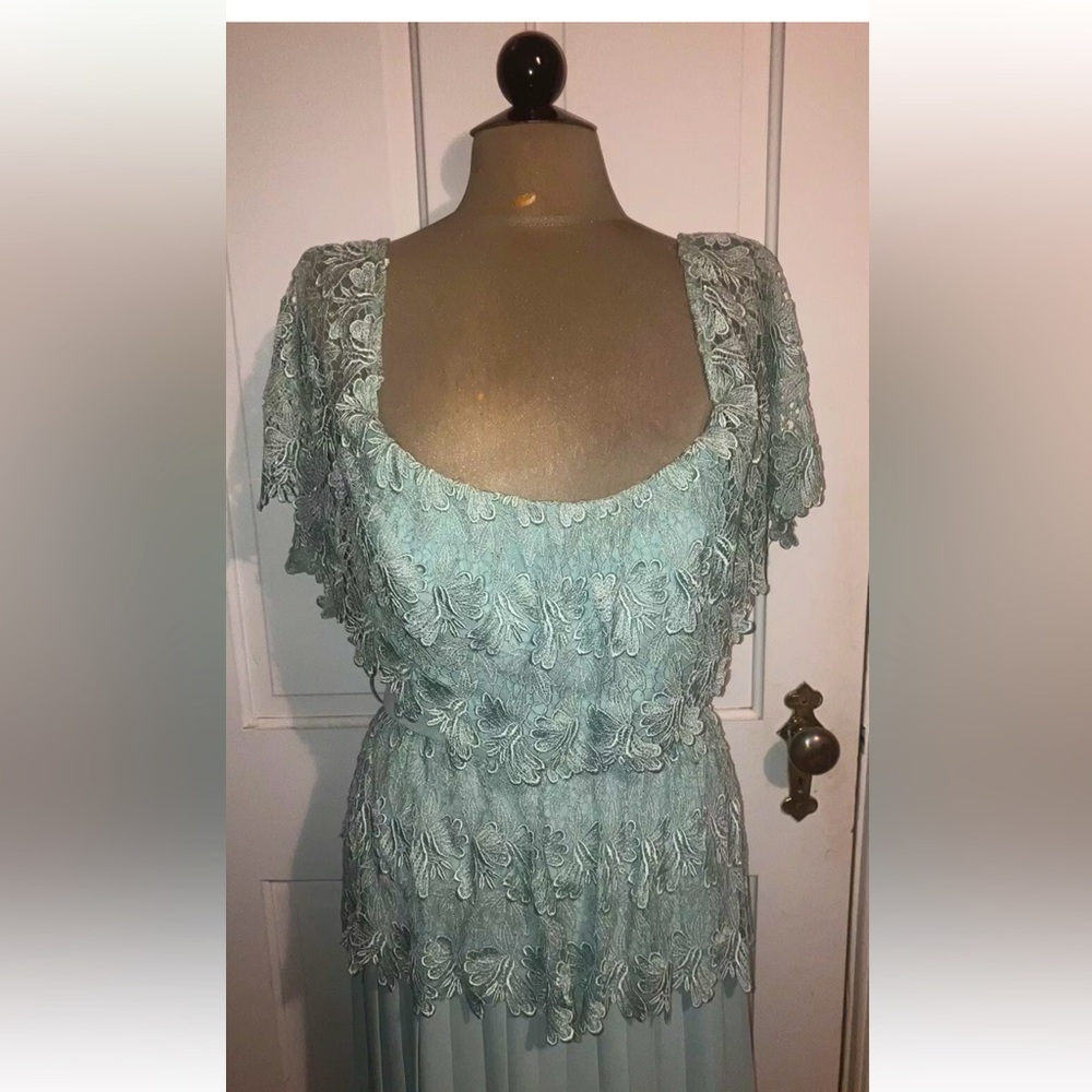 Vintage New Deadstock Lee Jordan NY Maxi Dress Gown Lace Goddess 20s M L $335